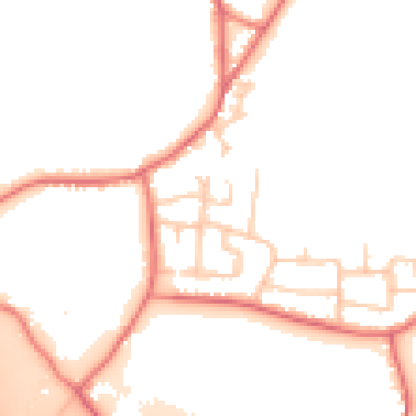Daytime road noise heatmap for WA3 7HN