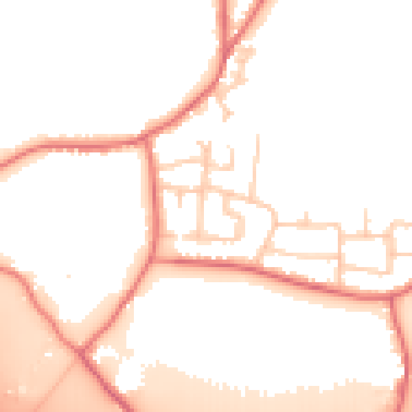 Daytime road noise heatmap for WA3 7HP