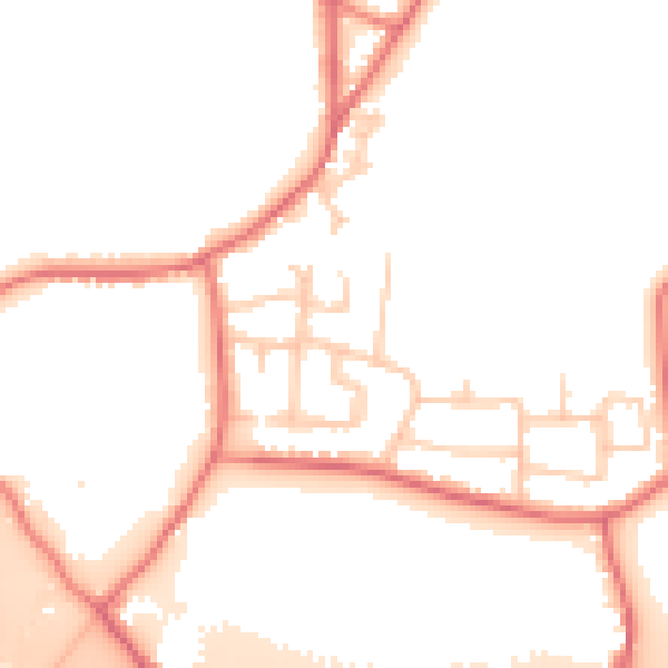 Daytime road noise heatmap for WA3 7HW