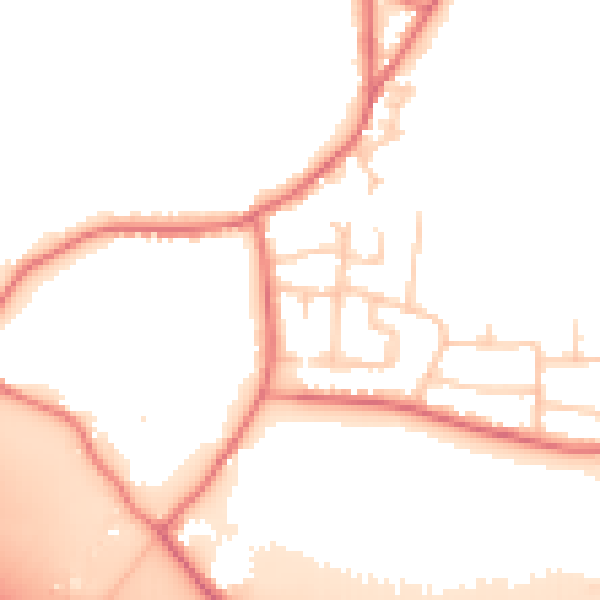 Daytime road noise heatmap for WA3 7HY