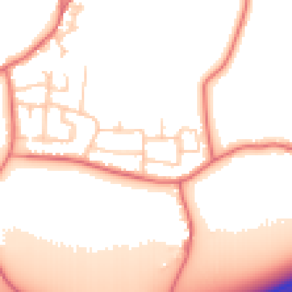 Daytime road noise heatmap for WA3 7LE