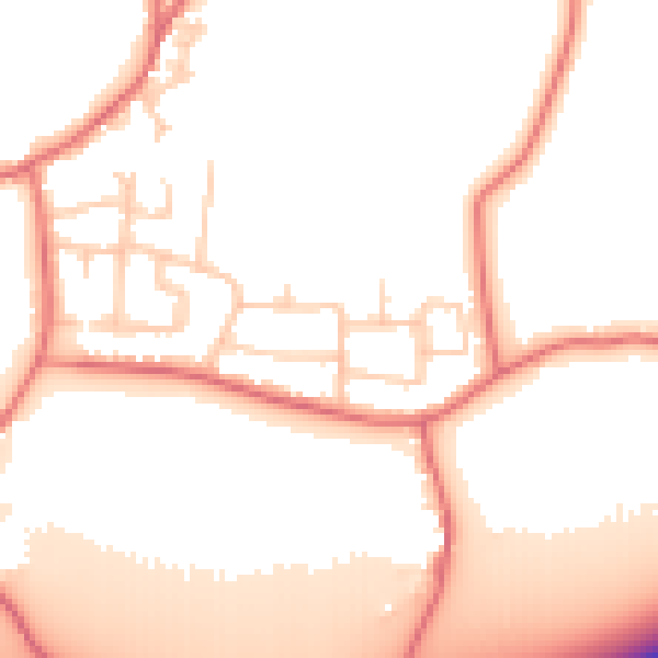 Daytime road noise heatmap for WA3 7LF