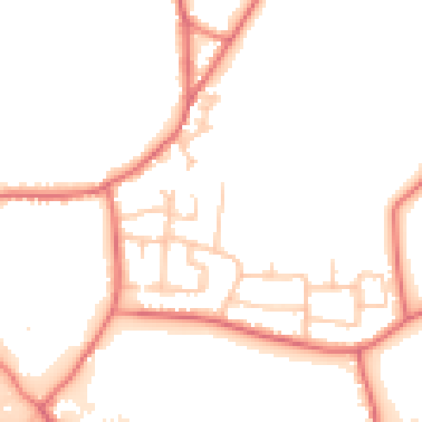 Daytime road noise heatmap for WA3 7LJ