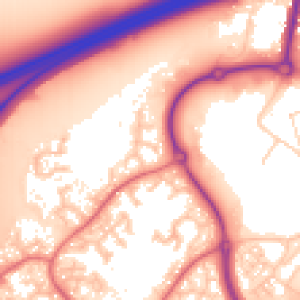 Daytime road noise heatmap for WA3 7LS