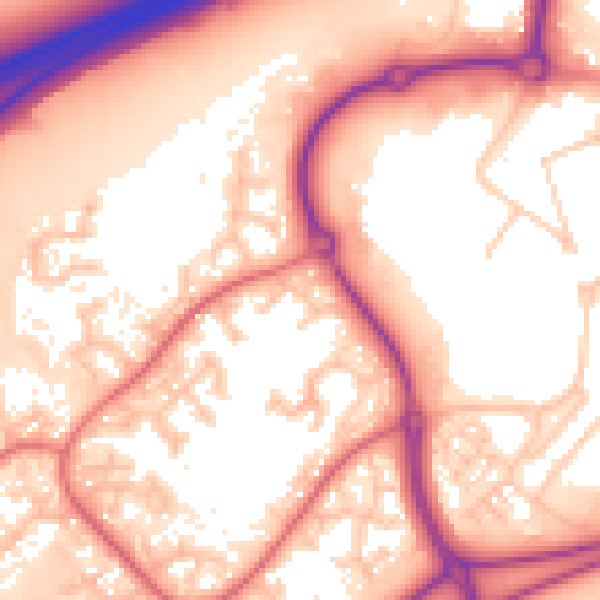 Daytime road noise heatmap for WA3 7NB