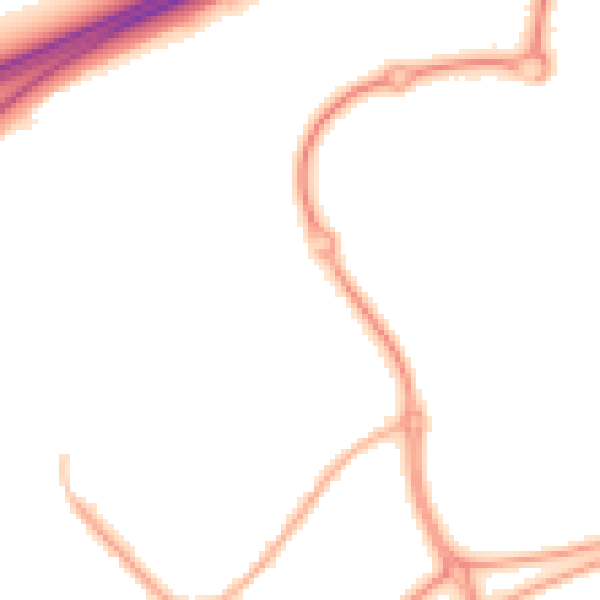 Night-time road noise heatmap for WA3 7NB