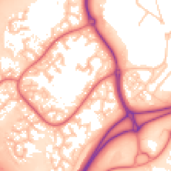 Daytime road noise heatmap for WA3 7NU