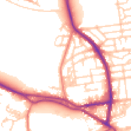 Daytime road noise heatmap for WA4 1AE