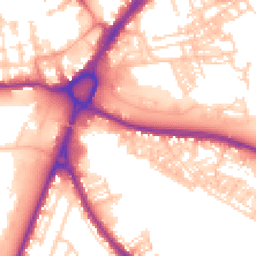 Daytime road noise heatmap for WA4 1AG