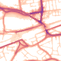 Daytime road noise heatmap for WA4 1DD