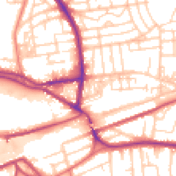 Daytime road noise heatmap for WA4 1LX