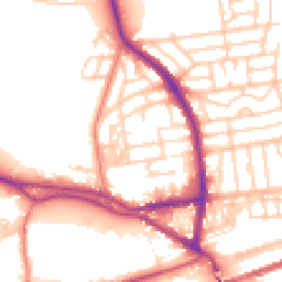 Daytime road noise heatmap for WA4 1PX