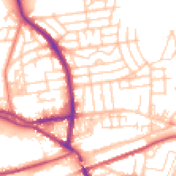 Daytime road noise heatmap for WA4 1TN