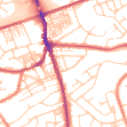 Daytime road noise heatmap for WA4 2AZ