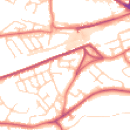 Daytime road noise heatmap for WA4 2BX