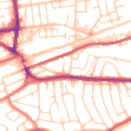 Daytime road noise heatmap for WA4 2LE