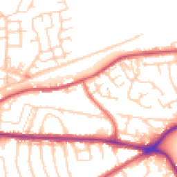 Daytime road noise heatmap for WA4 2NJ