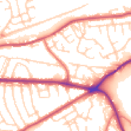 Daytime road noise heatmap for WA4 2QN