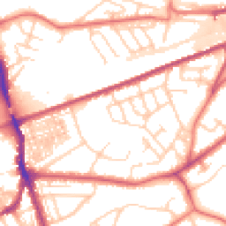 Daytime road noise heatmap for WA4 2XG