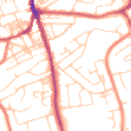 Daytime road noise heatmap for WA4 3BE