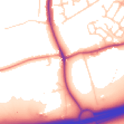 Daytime road noise heatmap for WA4 4NB