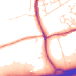 Daytime road noise heatmap for WA4 4NE