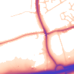 Daytime road noise heatmap for WA4 4NF