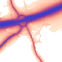 Daytime road noise heatmap for WA4 4NN