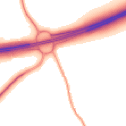 Night-time road noise heatmap for WA4 4NN