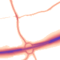 Night-time road noise heatmap for WA4 4NU