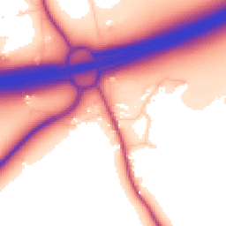 Daytime road noise heatmap for WA4 4NX
