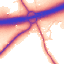 Daytime road noise heatmap for WA4 4NY