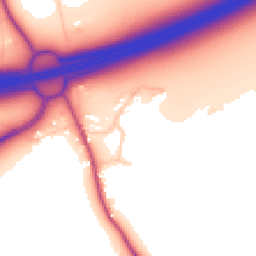 Daytime road noise heatmap for WA4 4PD