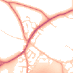 Daytime road noise heatmap for WA4 4RH