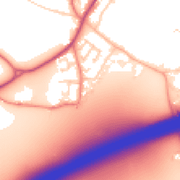 Daytime road noise heatmap for WA4 4SA