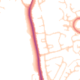 Daytime road noise heatmap for WA4 5EW
