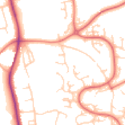 Daytime road noise heatmap for WA4 5JT