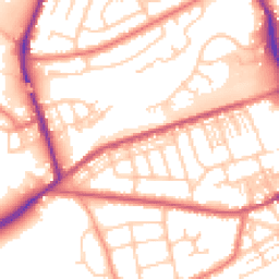 Daytime road noise heatmap for WA4 6ED