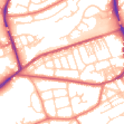 Daytime road noise heatmap for WA4 6JB