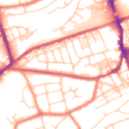 Daytime road noise heatmap for WA4 6JQ