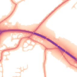 Daytime road noise heatmap for WA4 6NQ