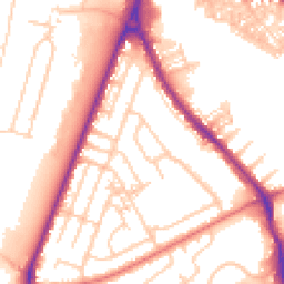 Daytime road noise heatmap for WA4 6RB