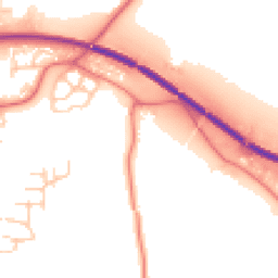 Daytime road noise heatmap for WA4 6ST