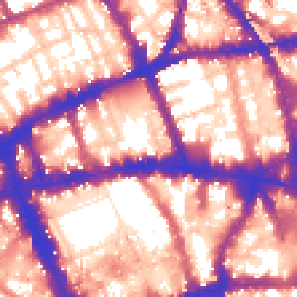 Daytime road noise heatmap for WC1V 6AY