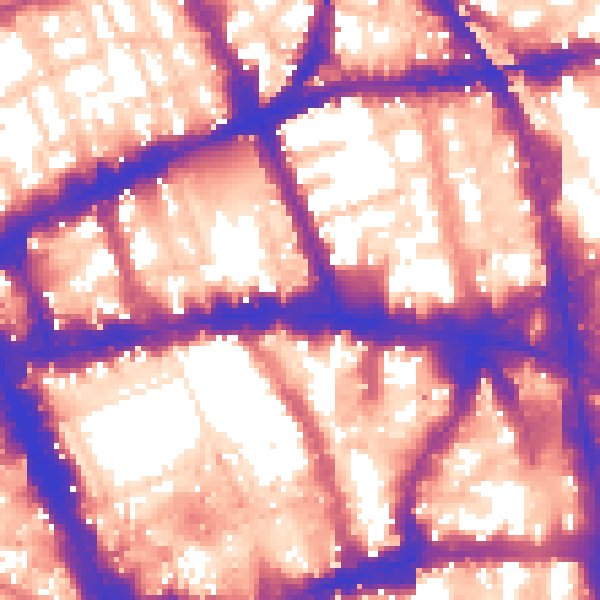 Daytime road noise heatmap for WC1V 6BZ