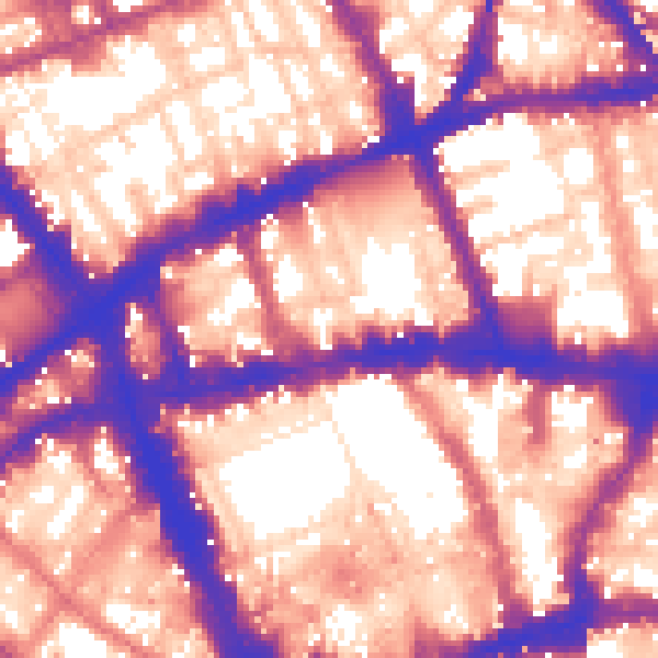 Daytime road noise heatmap for WC1V 6JF