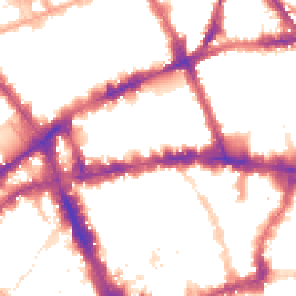 Night-time road noise heatmap for WC1V 6JF