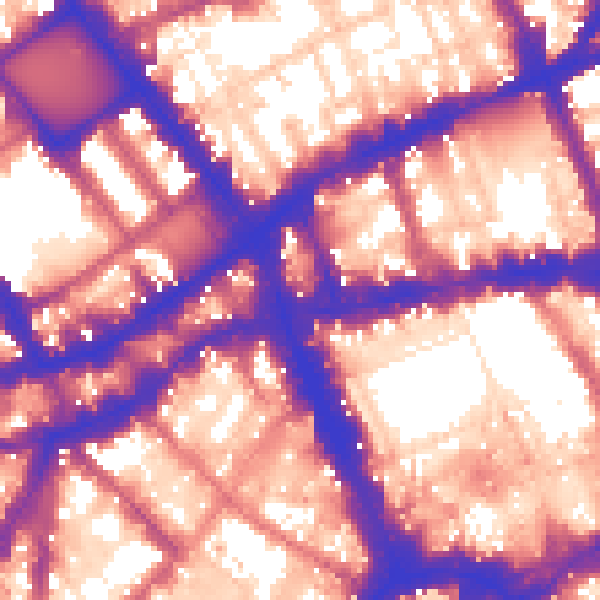 Daytime road noise heatmap for WC1V 6JJ