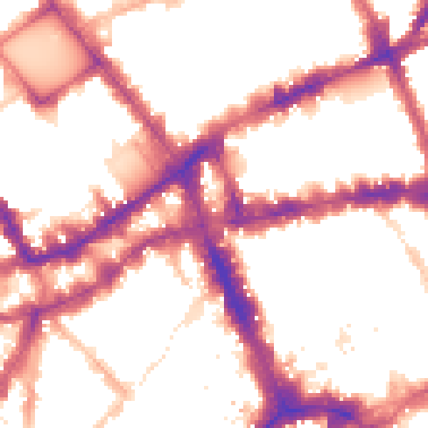 Night-time road noise heatmap for WC1V 6JJ