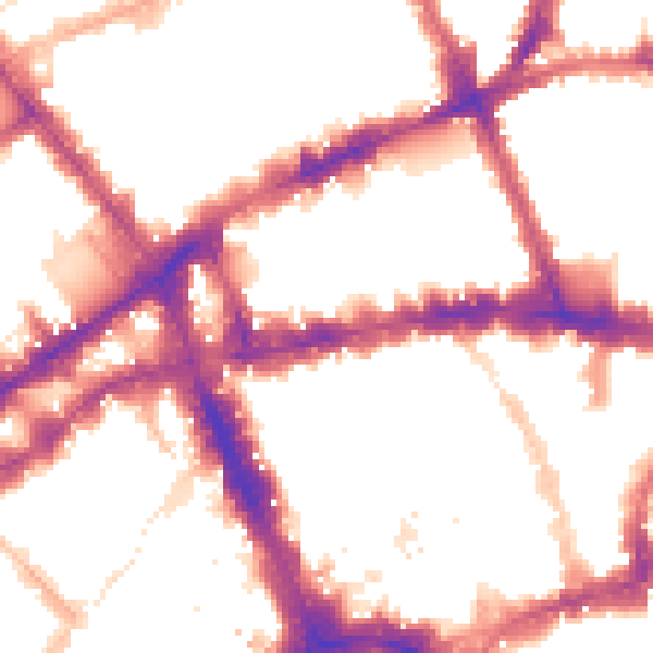 Night-time road noise heatmap for WC1V 6LS